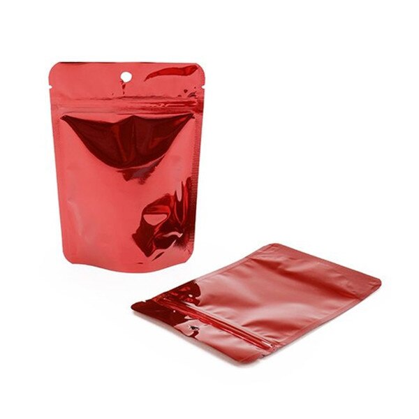 4 x 6 Stand Up Pouch -Metallic Red